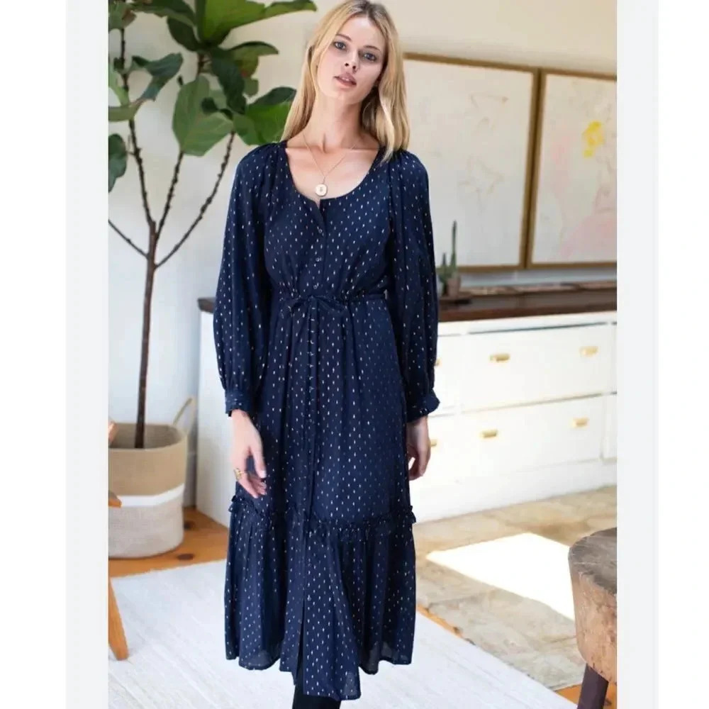 Emerson Fry India Collection Lucy Lake Dot Dress sz S - Picture 14 of 14